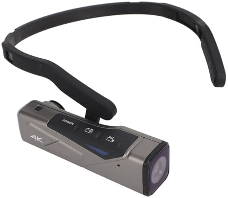 Fockety Caméscope 4K, FHD 1080P 60FPS 20MP Vlog Camera Recorder, Caméra Montée sur la Tête, Stabilisateur de Caméra à 2 Axes intégré, Caméra Vidéo Portable Autofocus pour Vlogging