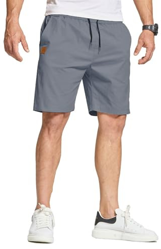 JustSun Kurze Hosen Herren Baumwolle Shorts Herren Sommer Chino Freizeithose mit Taschen