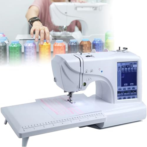 Qiang Macchina da Cucire Digitale Computerizzata per Ricamo E Quilting Macchina da Ricamo Elettrica 398 Modelli in Qualsiasi Combinazione 4 X 9,25 Ampia Area di Ricamo,7'' Ampio Display LCD