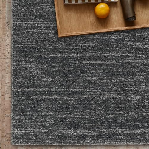 Schöner Wohnen Kollektion Hochwertiger Teppich Wohnzimmer, Schlafzimmer - Kurzflorteppich dezent - Flachgewebe weich - Moderne Designs - Teppich Anthrazit 160 x 230 cm