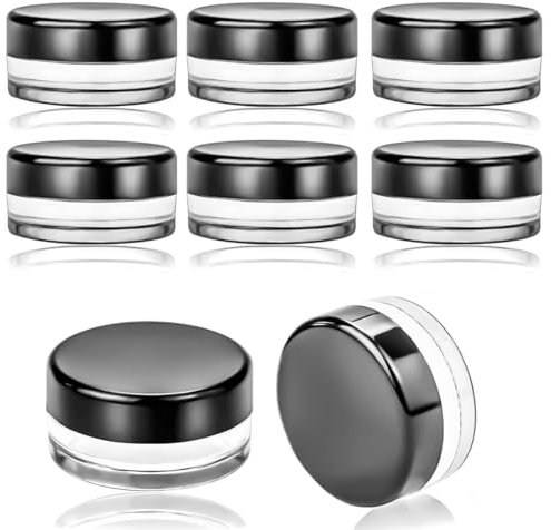AIYVELU 8 pezzi contenitori per cosmetici, contenitori da viaggio trasparenti da 5 grammi, contenitori per cosmetici barattoli di plastica trasparenti per creme, balsami per labbra e campioncini