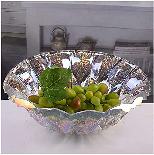 OQHAIR Ciotole per Frutta da 34 cm Ciotola per Frutta Grande Ciotola per Frutta in Cristallo/insalatiera/Piatto da Frutta centrotavola (Colore: B)