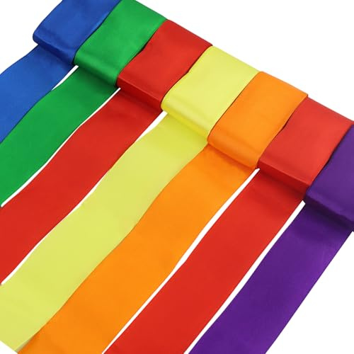 Ruban de satin coloré à suspendre pour anniversaire, mariage, bricolage, couture, mariage - 60 m de long - 50 mm de large