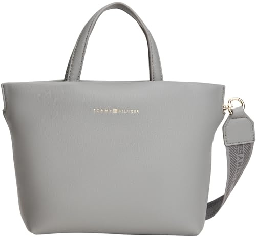 TOMMY HILFIGER Damen TH LOGOTAPE MINI TOTE AW0AW17694 Tote, Grau (Universal Grey), Einheitsgröße, Grau (Universal Grey), One Size
