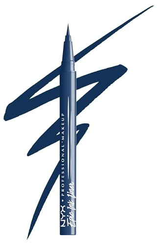 NYX Professional Makeup Epic Ink Liner Jeanz Mid(Night) Rise – wasserfester Flüssig-Eyeliner in Dunkelblau mit mattem Finish, 1 ml | Deep Navy Liquid Eyeliner mit wasserfester, wischfester & übertragungsbeständiger Formel, vegan & tierversuchsfrei