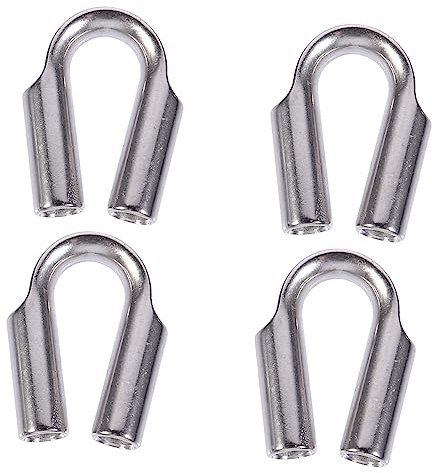Homoyoyo Set di 4 fascette in acciaio inox da 10 mm, per corda di argano, occhielli e ditali, ideali per corde forestali e corde naturali