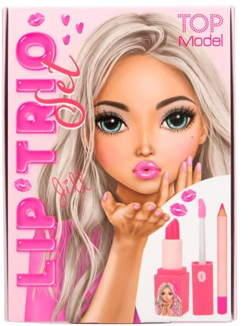 Depesche 13572 TOPModel - Lipgloss Set Beauty and Me, mit Lipliner, Lippenstift und Lipgloss in Rosatönen, inkl. kleiner Schminkanleitung