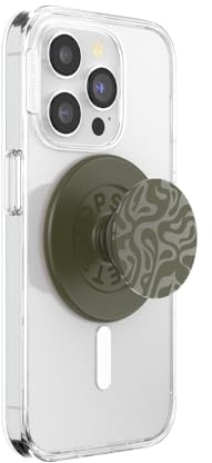 PopSockets Phone Grip for MagSafe with Kickstand, Magnetic Stand, Swappable Top, Secure Hold for iPhone MagSafe Cases, Phone & Tablet Grip - Alum Swirl | Removable, For Kindle / Android / iPhone, With Magnet, Green, Teal, Turquoise, Enamel, Designs