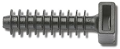 taco de brida 8mm de poliamida sin aletas, paquete de 100 unidades en color negro, ideal para sujeción y ensambles en diversos proyectos.