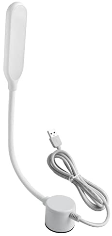 Lampada da lettura e macchina da cucire a LED a doppia funzione, base magnetica, con alimentazione USB, oscuramento touch, materiale ABS, bianco, collo d'oca regolabile