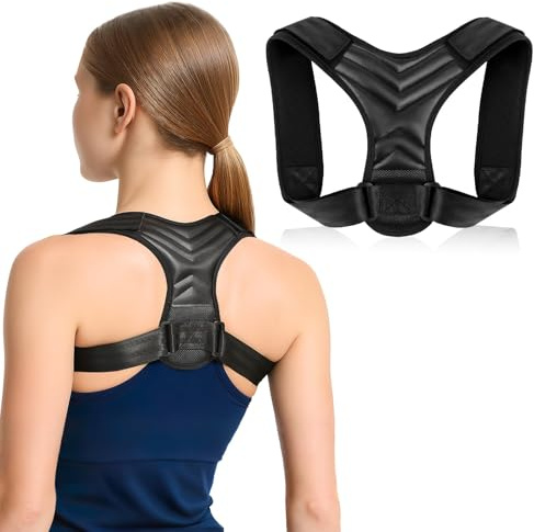 JRILUO Correttore Posturale per Donna e Uomo, Supporto Schiena Regolabile con Fibbia, Fascia Posturale per Correzione della Postura, Ideale per Ufficio, Vita Quotidiana e Mal di Schiena
