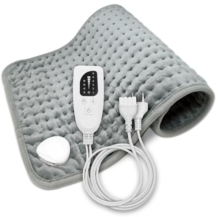 LED ATOMANT Manta Electrica Lumbar 60x30cm 75W, Almohadilla Termica para Espalda, Cuello, Hombros, Barriga y Piernas, Temporizador y Apagado Automatico, 6 Niveles de Temperatura, Ultrasuave