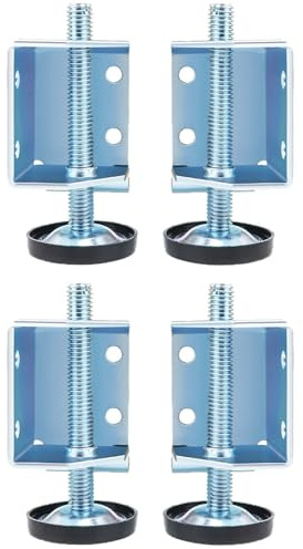 4PCS Corner Leveling Feet, Left/Right Adjustable Furniture Leg Leveler With Screws Baseboard Adjustable Brackets For Furniture, Table, Sofa, Cabinets, Workbench
