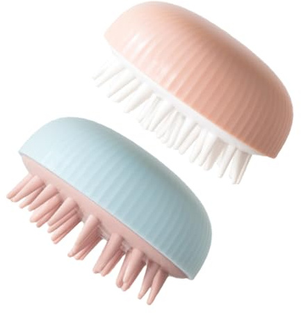 SOPOTUTU 2 Piezas Cepillo Para Champú De Silicona Cepillo De Cabeza De Peluquería De Baño Para Lavar El Pelo Para Cuidado Del Cabelludo