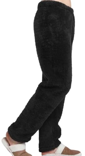 Generisch Pantalones de pijama largos para hombre, forro polar coral, térmicos, ligeros, holgados, ropa de dormir, ropa de dormir, ropa de dormir, pantalones de ocio, pantalones de invierno, cálidos
