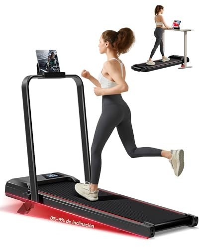 CURSOR 3-in-1 Cinta de Correr Plegable con Inclinación 9%,Walking Pad 12KM/H Cinta de Andar Plegable Equipado con Motor Sin Escobillas,Soporta 136KG