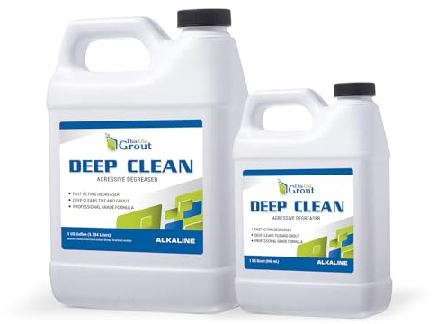 THIS OLD GROUT Deep Clean – Heavy Duty Tile & Grout Cleaner | Professional Strength Alkaline Formula Removes Dirt, Grease & Grime | Quart