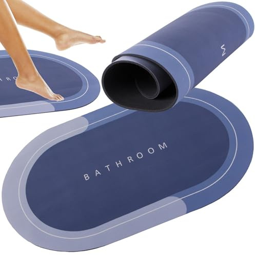 PARENCE – Alfombra de baño Ultra Absorbente Antideslizante – Secado rápido – 58 x 38 cm – Comodidad y Seguridad para baño y Inodoro