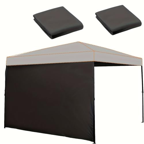 CiCixixi 2 Stück Seitenwand/Seitenteil für Pop-up-Pavillon, Faltpavillon, 2 x 3M Wasserdicht, Seitenteil Gazebo aus Oxford-Gewebe 210D Faltbar Wasserdicht, Schwarz