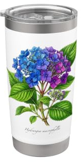 Hydrangea Plant Illustration Hydrangea macrophylla Stainless Steel Insulated Tumbler