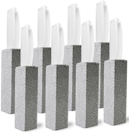 Comfun Pumice Stone for Toilet Bowl Cleaning-Removes Hard Water Stains, Limescale, Calcium Buildup, Iron and Rust from Toilet Bowl, Tiles, Pool, Sink, Bathtub, Grill, 8 Pack