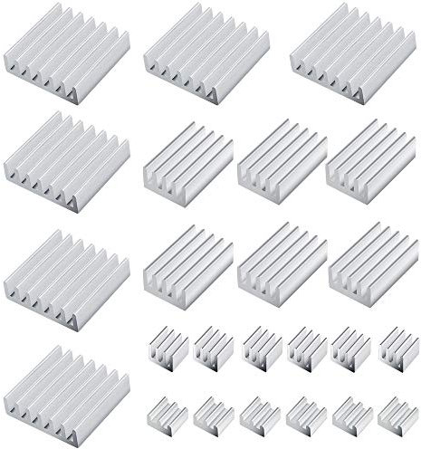 Heqishun 24 Piece Heatsinks For Raspberry Pi 4 Model B, Raspberry Pi 4B Heatsink Kit Aluminum with Thermal Conductive Adhesive Tape For Raspberry Pi 4B