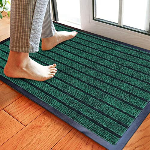 Householdfurnishing Rubber Backed Door Mat Non Slip Rug Kitchen Mat Heavy Duty Runner Outdoor Indoor Heavy duty non slip rubber mat (Green, 45 x 75)