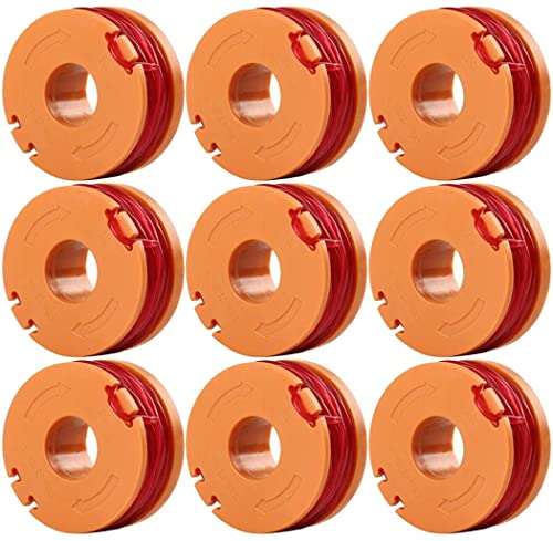 9 Pack Grass Strimmer Line Spool Accessories for Worx WG150E WG154E WG155E WG157E WG160E WG163E WG166E WG167E WG169E
