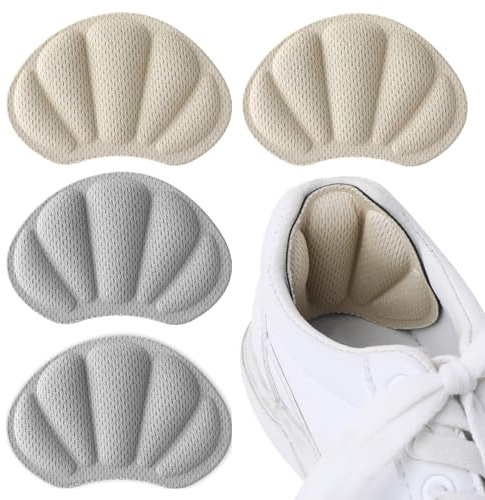Molain Lot de 2 paires de coussinets de talon pour chaussures de sport - Protections autocollantes pour talon haut - Antidérapantes - Pour femme et homme - Semelle intérieure épaisse (Couleur peau 2)
