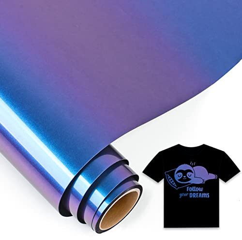 IModeur 5Ft Chamäleon Plotterfolie Textil Blau nach Violett - 30,5 x 152,5 cm Flexfolie Plotter Textil für Silhouette, Kleidung, Mützen, Hosen, andere Stoffe