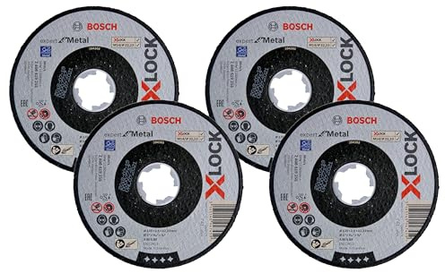 Bosch Accessories 2608619255 Disque à Tronçonner à Surface Plate Expert for Metal (pour les Métaux, X-LOCK, Ø 125 mm, Alésage : 22,23 mm, Épaisseur : 2,5 mm) (Lot de 4)
