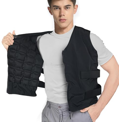 Instant Cooling Vest with 84 Ice Cells, Adjustable Unisex Cold Vest for Hot Weather, Reusable Cooling Gear for Outdoor Work (Black)