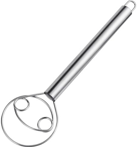 HOTUT Frusta per Pasta Danese, Frusta per Impasto in Acciaio Inox, Frusta Per Impastare con Doppia Testa A Bobina, Frullatore Per Pasta Di Pane, Frusta Danese per Impasto per la Produzione di Pane