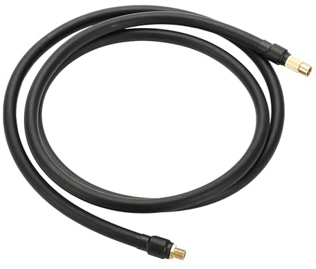 Motoforti Tubo De Extensión Universal Para Inflador 160cm 1Pc | Negro Y Tono Dorado, 160cm, M8X0.8, 10mm OD, Conexión Rápida, 0.305Inx32TPI