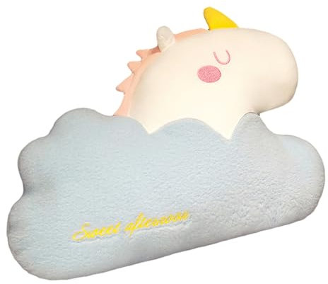 Ueiwffzo Wolken Dekokissen Kuschelkissen Kinder, Weiche Flauschige Einhorn Walfisch Wolke Zierkissen, Niedliche Stern Sonne Plüschkissen für Babyzimmer Kinderzimmer Deko (Einhornwolke)