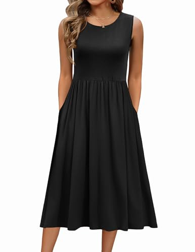 Vestido Camisola Mujer Verano Sin Mangas Cuello Redondo Vestidos de Elegant