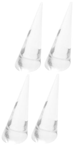 Warmhm 4pezzi Espositore Anelli Acrilico Trasparente Di Coni Per Gioielli Supporto Elegante Per Anelli Da e Vetrine Design Moderno e Resistente Ottimo e Fedi Nuziali
