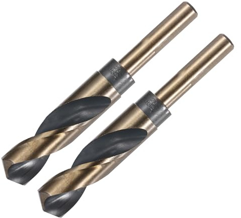 QUARKZMAN 2 Stück Spiralbohrer 22 mm Metallbohrer Länge 150mm HSS-4341 | Schwarz Nitrid & Gold Titanbeschichtet, 12, 7 mm Reduzierte Schaft, Für Edelstahllegierung Metall Kunststoff Holz