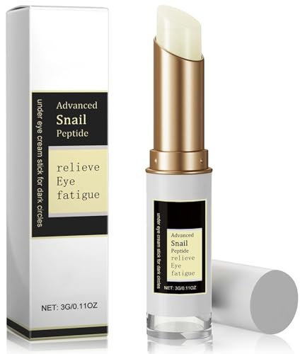 Snail Peptide Eye Cream Stick, Hydrating Under Eye Balm, Dark Circle and Puffiness Treatment, Collagen Moisturizer for Eye Bags, Easy Application, Travel Size, 3g
