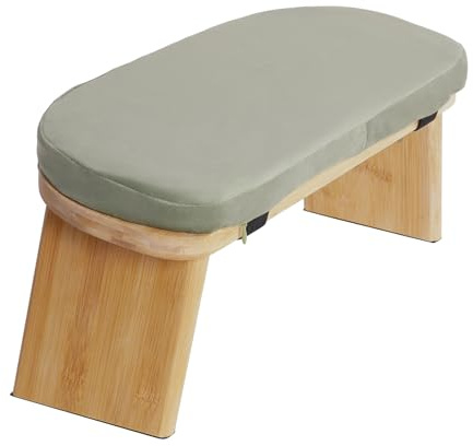 DDZcozy Banc de méditation pliable en bambou - Tabouret de méditation avec coussin de méditation pour s'agenouiller et s'asseoir