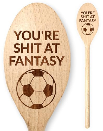 You’re S**t at Fantasy Football Wooden Spoon Award FPL Premier League Game Sports Team Challenge Five A Side FPL Work Competition Last Place Loser Worst Player Novelty Bad Crap Not Good Footie Soccer