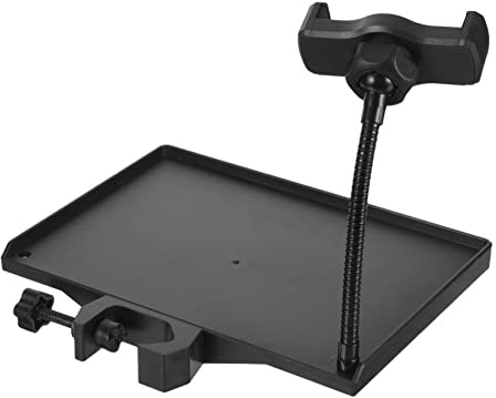 NOLITOY Mic Stand Holder Mic Sound Tray, Plastic Microphone Rack Stand Shelf for Live Broadcast, Smooth Surface Easy to Install Storage Clamp