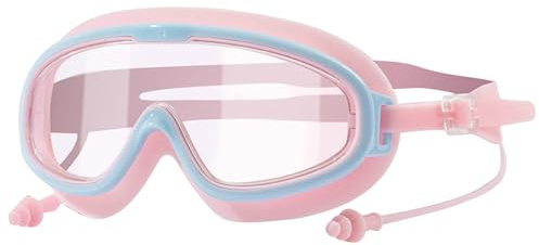 Goggles per bambini, occhiali da nuoto per bambini - Occhiali da nuoto impermeabile anti-Fog - per sport acquatici per protezione UV con tappi per le orecchie per ragazzi di età compresa tra 3 e 15 an