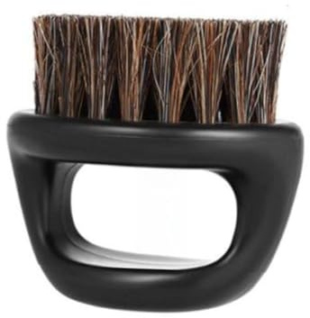 WOONEKY Bartbürste aus Borsten für Männer Ergonomisch Portable Rundbürste zur Bartpflege und Rasur für Salon und Zuhause Sanft zur Haut zum Verteilen von Bartbalsam und Wachs