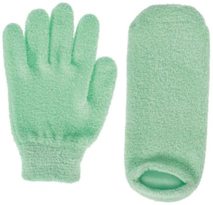 Alipis Moufles Exfoliants en Gel Hydratant 2 Paires Taille Unique Soins des Mains Pieds Peau Douce Spa