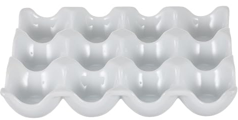 ARTSEWPLY Huevera de Cerámica para 12 Huevos Soporte Multirrejilla para Conservar Frescura Apta para Refrigerador y Cocción Bandeja de Almacenamiento Vertical para Cocina