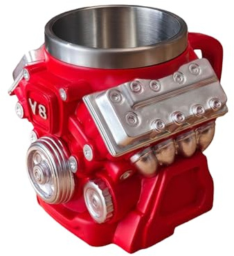 Genérico Taza de Motor V8 - Vaso de Diseño Clásico para Beber | Taza Térmica De Agua - Regalo Para Hombres Apasionados Del Automóvil En Cumpleaños Navidad Oficina Taller Bebidas Leche