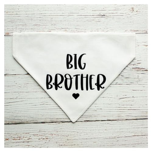 Hotcinab husdjur-hundhalsduk huvuddukar hundar husdjur katter hund valpar halsduk Big Syster/Big Brother/Middle Kids hundhalsduk justerbar triangelhalsduk för fest bröllop vit #2