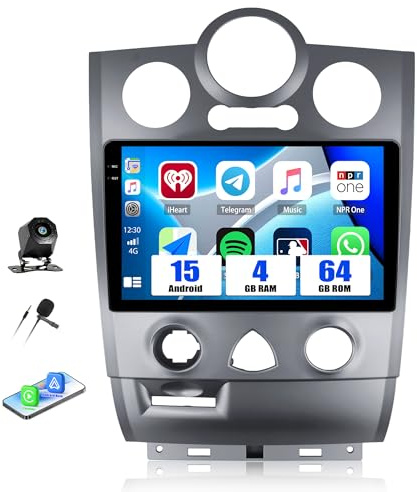 SIXWIN 4+46G Android 15 Radio de Coche para Renault Megane 2 Export 2009-2014 con Pantalla 9'' HD, Wireless CarPlay, Android Auto, GPS,Mirror Link, Bluetooth 5.0, USB,FM/RDS con Cámara Trasera