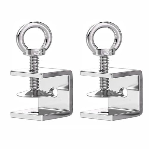 2 pezzi morsetti a C ad alte prestazioni, 120 mm, supporto base con morsetto regolabile a griffe in acciaio inossidabile 304, con ampia apertura a ganascia e viti ad occhiello appese, per la